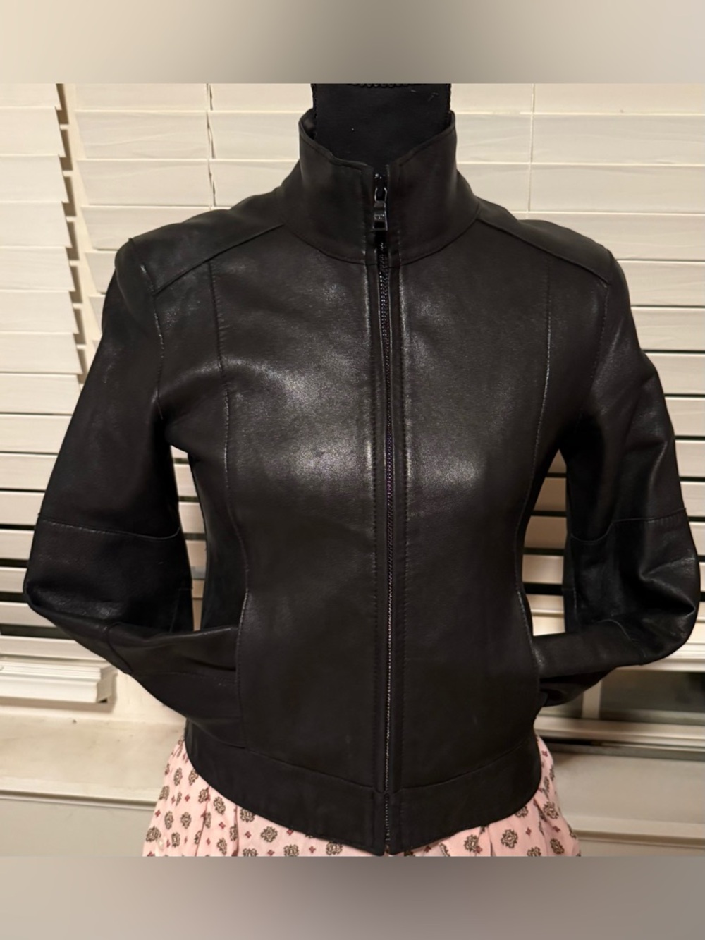 Andrew Marc Lamb Leather Jacket Black